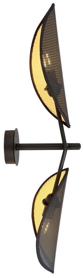 Lampa sienas Emibig Vene K2 1158/K2, E14, 2 x 10 W, zelta krās./melna krās. / melna krās.