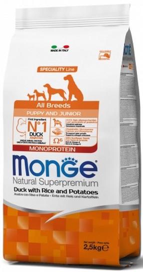 Kuiv koeratoit Monge Speciality Duck-Rice-Potatoes, pardiliha/riis/kartul, 12 kg