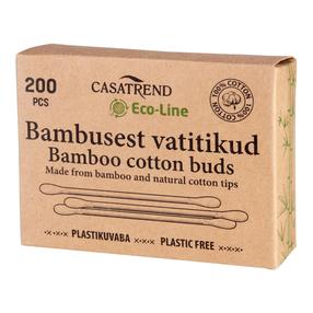 Kosmetiniai vatos pagaliukai Bamboo, 200 vnt., balta sp.