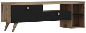 TV galds Kalune Design Parion, brūna krās./balta krās., 150 cm x 35 cm x 47 cm