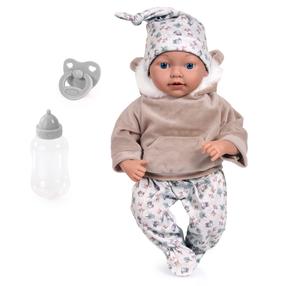 Кукла - новорожденная с аксессуарами Bayer Reborn, 38 см, коричневый цв.