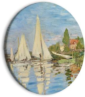 Apvali reprodukcija ant drobės Artgeist Regatta in Argenteuil, Claude Monet - The Landscape of Sailboats on the River, 60 cm x 60 cm