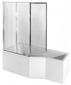 Vonia su sienele, laisvai pastatoma Besco Integra 150 Left, 150 cm x 75 cm x 55.5 cm, kairinė, balta sp.