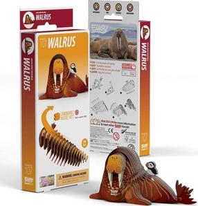 3D puzle Fat Brain Toys Walrus, 10.9 cm x 4.4 cm, 28 gab., brūna krās.