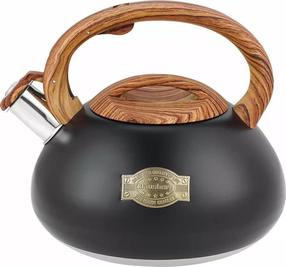 Tējkanna ar svilpi Klausberg 7565, 3 l, brūna krās./melna krās.