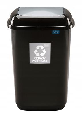 Šiukšliadėžė Plafor, 12 l, juoda sp./pilka sp.