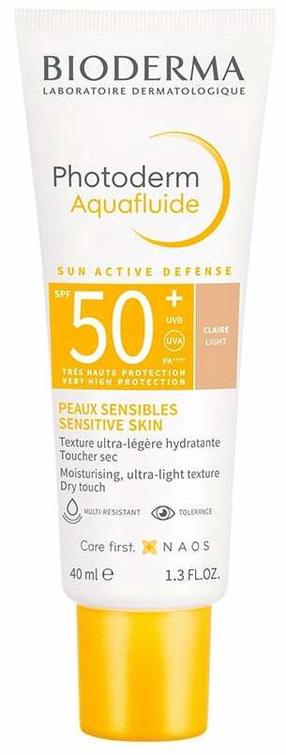 Средство для ухода за загаром для лица Bioderma Photoderm Aquafluid Tinted - Light SPF50+, 40 мл