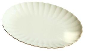 Serviravimo lėkštė Hermia, 27 cm x 19 cm x 2.5 cm, balta sp., porcelianas