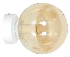 Lampa sienas Emibig Rossi K1 879/K1, E14, 1 x 10 W, balta krās./dzintara krās. / balta krās., 14 x 14 cm