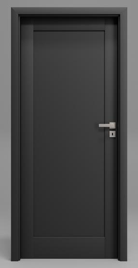 Siseukseleht Domoletti DOMINO, vasakpoolne, must v., 204 x 74.4 x 4 cm