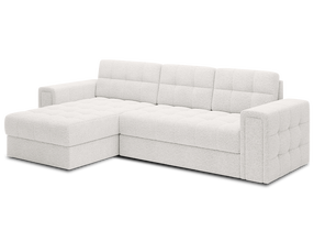 Kampinė sofa - lova Blenvi Royal 01, balta sp., kairinė, 150 x 260 cm x 82 cm