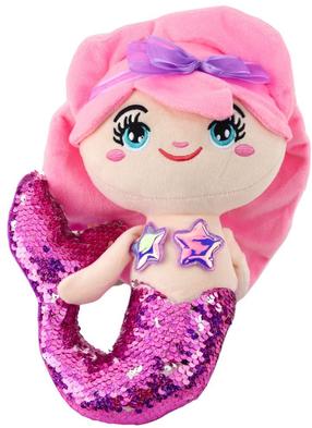 Pehme mänguasi Lean Toys Mermaid, roosa v./violetne v., 28 cm