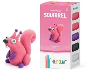 Набор для изготовления глиняных фигурок, белка Hey Clay Forest Animals, розовый цв.