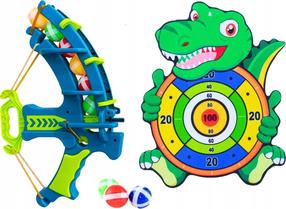 Arbalets, ar mērķi Lean Toys Dinosaur Zila krās./Zaļa krās.