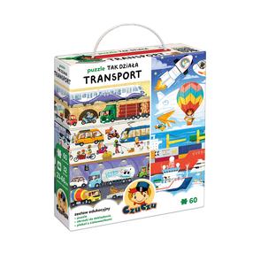 Dėlionė CzuCzu How Transportation Works, 66 cm x 23 cm, 60 vnt., įvairių spalvų