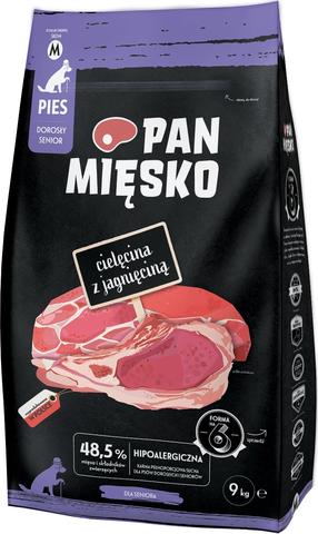 Kuiv koeratoit Pan Miesko, lambaliha/vasikaliha, 9 kg