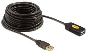 Vads Delock USB / USB USB 2.0 A male, USB 2.0 A female, 5 m, melna krās.