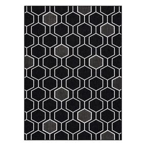 Paklājs iekštelpu Hakano Wink Hexagon, melna krās., 170 cm x 120 cm
