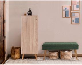 Комплект мебели для прихожей Kalune Design Vegas Sonomo 200 - 1070, комнатные, дуб сонома цв./зеленый цв.