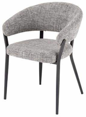 Valgomojo kėdė K609, matinė, juoda sp./pilka sp., 56 cm x 53 cm x 77 cm