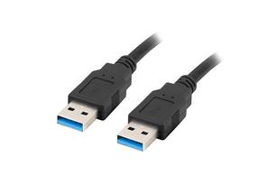 Kabelis Lanberg CA-USBA-30CU-0018-BK, USB A/USB-A, 180 cm, juoda sp.