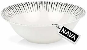 Bļoda Nava Iris 10-099-314, balta krās./melna krās., 23 cm, 1.4 l
