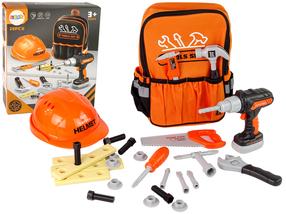 Bērnu darbarīku komplekts Lean Toys General Tool Set 13467, melna krās./oranža krās./pelēka krās.