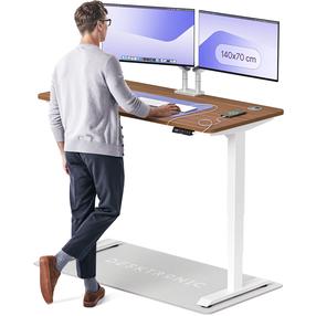 Datorgalds regulējams augstums Desktronic HomePro, 140 cm x 70 cm, 61 - 125.5 cm, balts krās./riekstkoku krās.