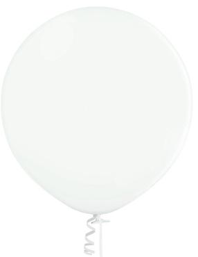 Õhupall ümmargune Belbal Pastel B250, valge v., 5 tk