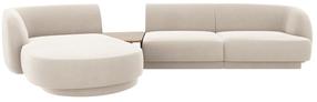 Modulinė sofa Micadoni Miley Blu22, šviesiai smėlinė, kairinė, 300 x 145 cm x 70 cm