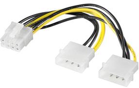 Adapteris Akyga PCI 8pin male, Molex, 0.15 m