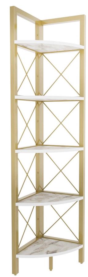 Pastatoma lentyna Kalune Design Remo 322RTC1108, aukso sp./balta sp., 160 cm x 30.5 cm x 33 cm