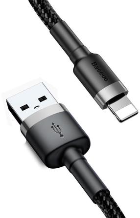 Vads Baseus, USB/Apple Lightning, 50 cm, melna krās./pelēka krās.