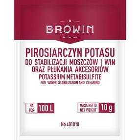 Fermentācijas piedeva, vīna stabilizēšanas un dezinfekcijas pulveris Browin 401810, balta krās./sarkana krās.