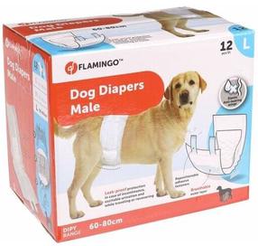 Apsauginės kelnaitės šunims Karlie Flamingo Dog Diapers Male L KF77190, 12 vnt. balta sp.