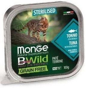 Šlapias kačių maistas Monge BWild Sterilised Tuna with Vegetables, tunas, 0.1 kg