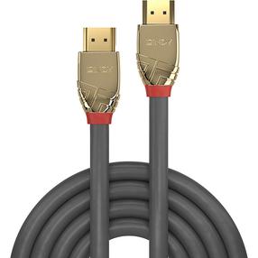 Kabelis Lindy Ultra High Speed HDMI, HDMI, 3 m, zelta krās./pelēka krās.