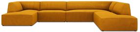Stūra dīvāns Micadoni Home Ruby Panoramic 7 Seats, zelta krās., labais, 366 x 273 cm x 69 cm
