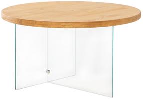 Журнальный столик Kalune Design Serenity, дубовый цв./прозрачный цв., 70 см x 70 см x 40 см