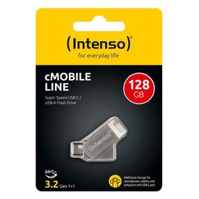USB atmintinė Intenso cMobile Line, sidabro sp., 128 GB