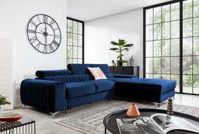 Kampinė sofa Grayson Velvetmat 40, tamsiai mėlyna sp., dešininė, 205 x 278 cm x 92 cm