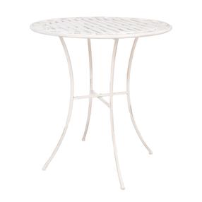 Lauko stalas Home4you Jasmine, balta sp., 70 cm x 70 cm x 75 cm