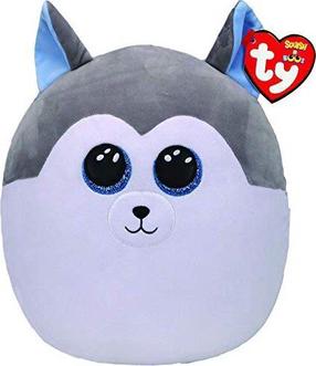 Mīkstā rotaļlieta TY Slush Husky, balta krās./pelēka krās., 30 cm