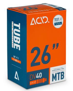 Камера велосипедной шины ACID MTB DV 40 mm 47/57-559/584 TUBE199, резина, черный цв., 27.5", 2.25"