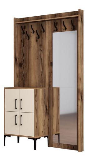 Esiku mööblikomplekt Kalune Design Berlin BC, sise, kreemjasvalge/pähklipuu v.