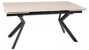 Valgomojo stalas išskleidžiamas Norton, juodas/rusva, 160 - 240 cm x 90 cm x 77 cm