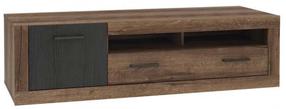 ТВ стол Forte Trass, дубовый цв./черный цв., 40.2 см x 143.1 см x 52 см