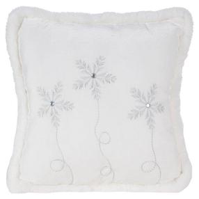 Ziemassvētku dekoratīvs spilvenu pārvalks Snowflakes PSWA-140, balta krās./sudraba krās., 40 cm x 40 cm
