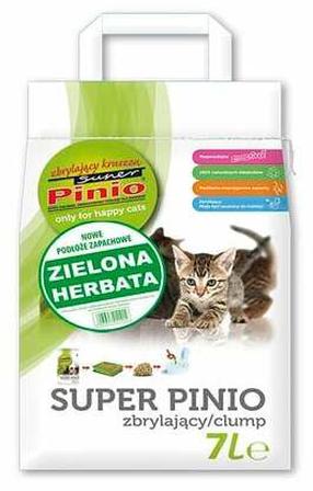 Kačių kraikas Super Benek Super Pinio Clumping Wood Green Tea, medienos drožlių (sušokantis), 7 l