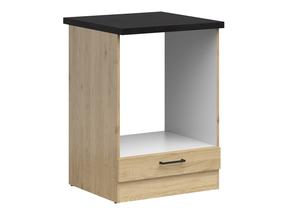 Virtuvinė spintelė orkaitei Junona Line, ąžuolo sp./juoda sp., 51 cm x 60 cm x 85.7 cm